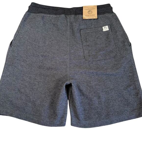 Free Planet Terry Knit Lounge Sweat Shorts Elastic Drawstring Size S Marled Gray - Picture 3 of 12